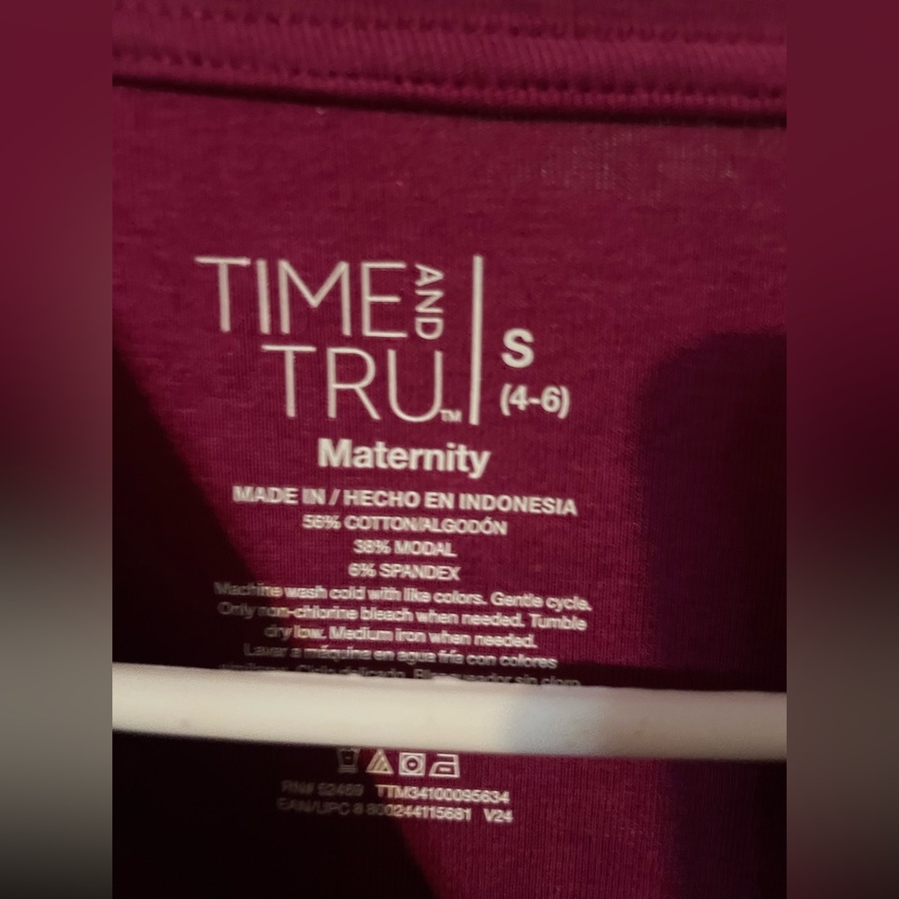 🔴 3/$12 Time and Tru Women’s Non-Shirred Magenta Maternity Top! NWT! Size Small - Picture 8 of 9